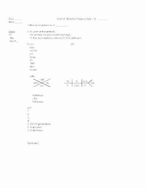 Internal Medicine Progress Note Template Inspirational Internal Medicine Progress Note Sample