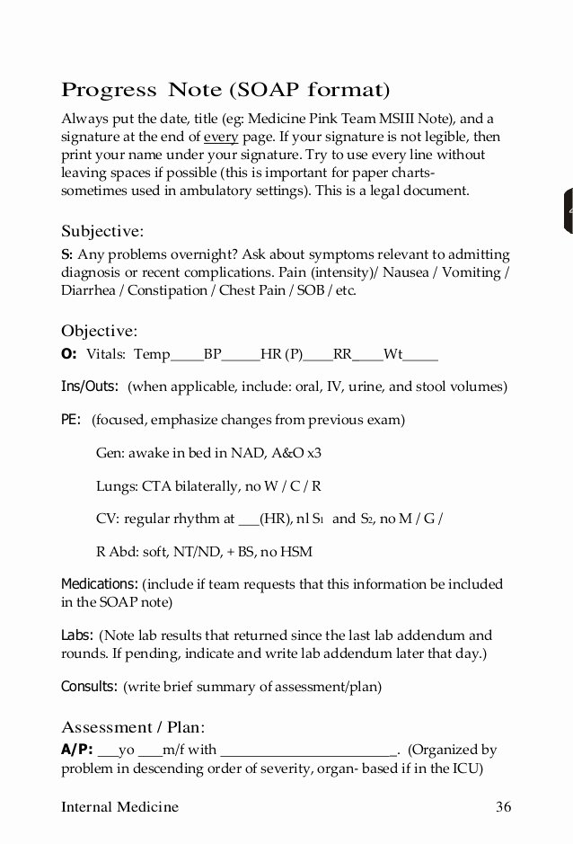 Internal Medicine Progress Note Template Luxury Internal Medicine