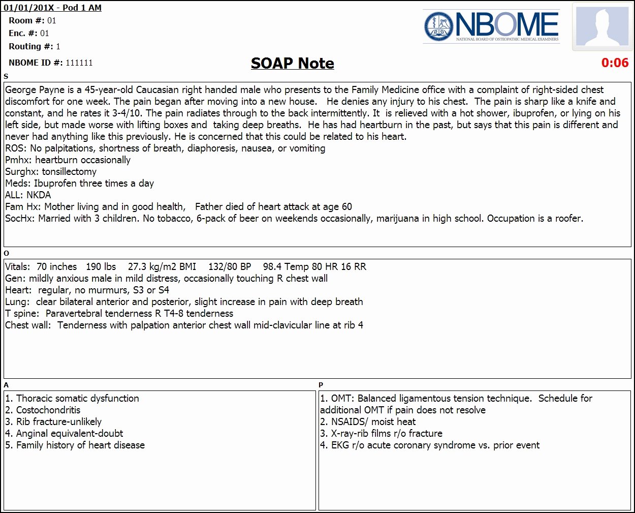 Internal Medicine Progress Note Template New Pleted Esoap Note Sample — Nbome