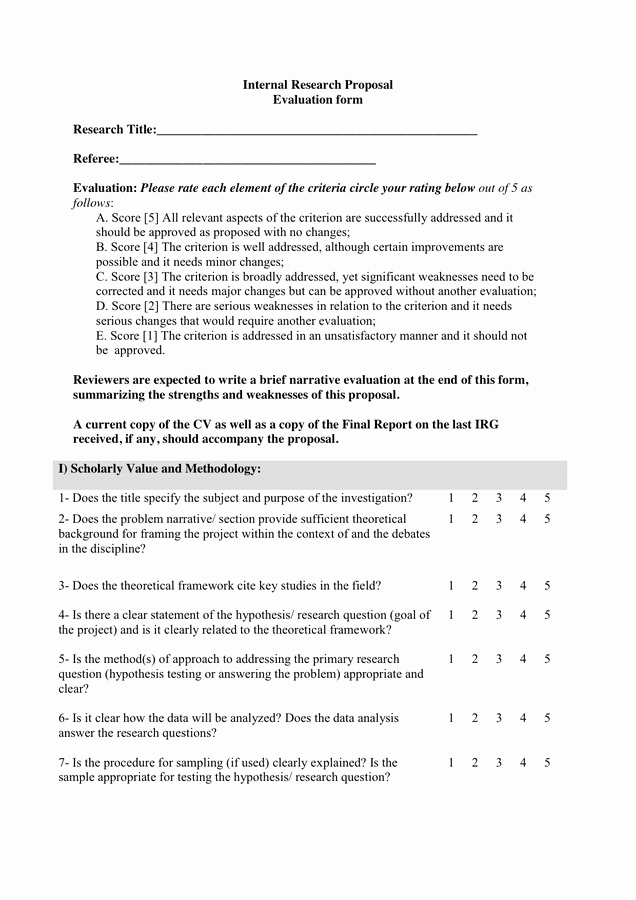 Internal Proposal Template Inspirational Internal Research Proposal In Word and Pdf formats