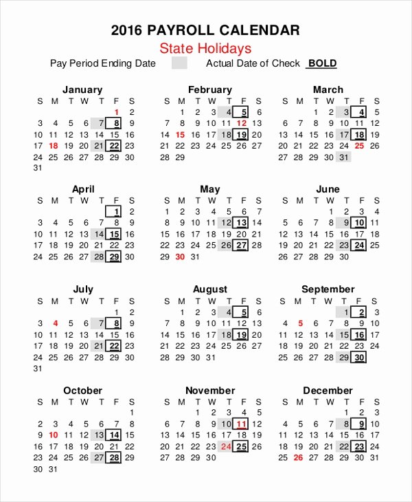 Intuit Payroll Holiday Calendar 2019