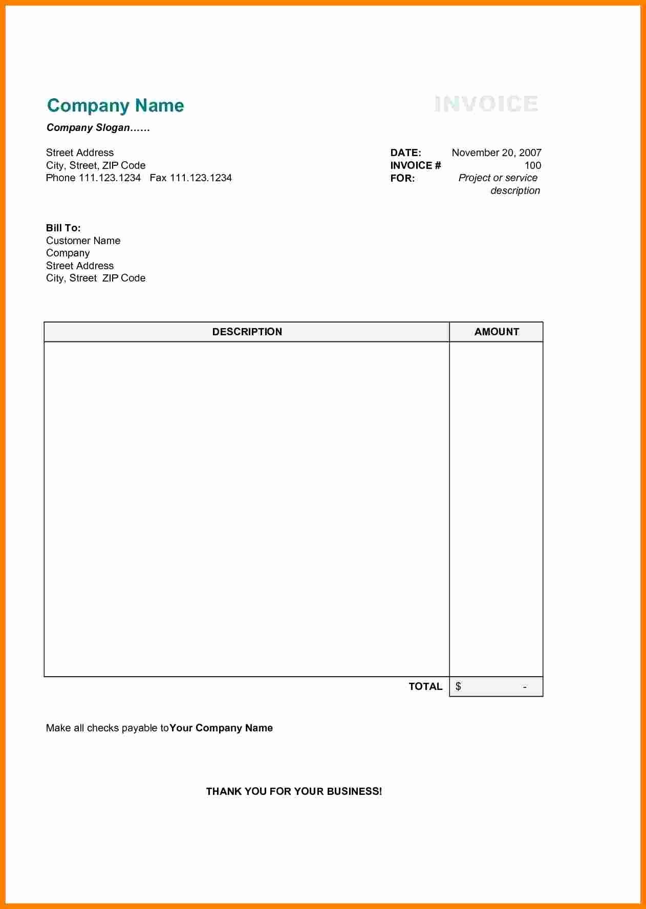 Invoice Template Word 2010 Awesome 6 Simple Invoice Template Word