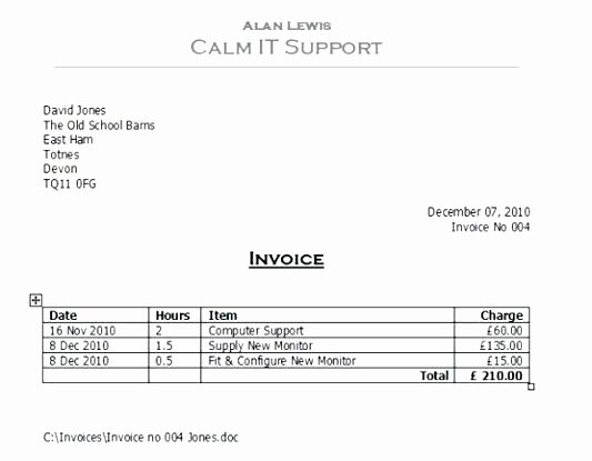 Invoice Template Word 2010 Elegant 9 Basic Invoice Template Microsoft Word Oywpi