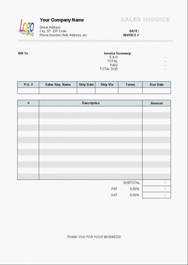 Invoice Template Word 2010 Elegant Sales Invoice Sample Wordmemo Templates Word