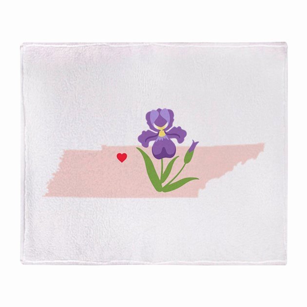 Iris Flower Outline Inspirational Tennessee State Outline Iris Flower Throw Blanket by