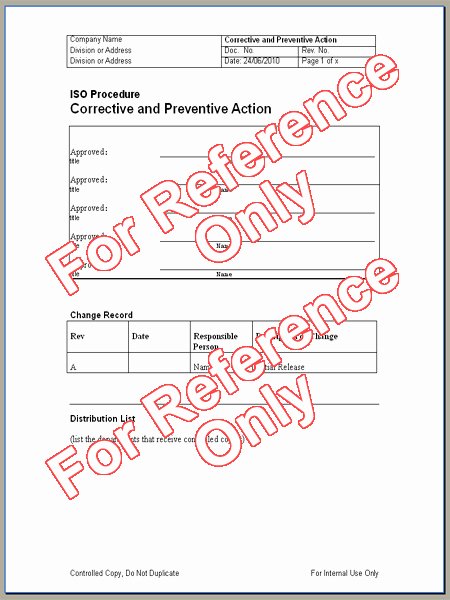 Iso Process Template Unique iso Standard Operating Procedure Template