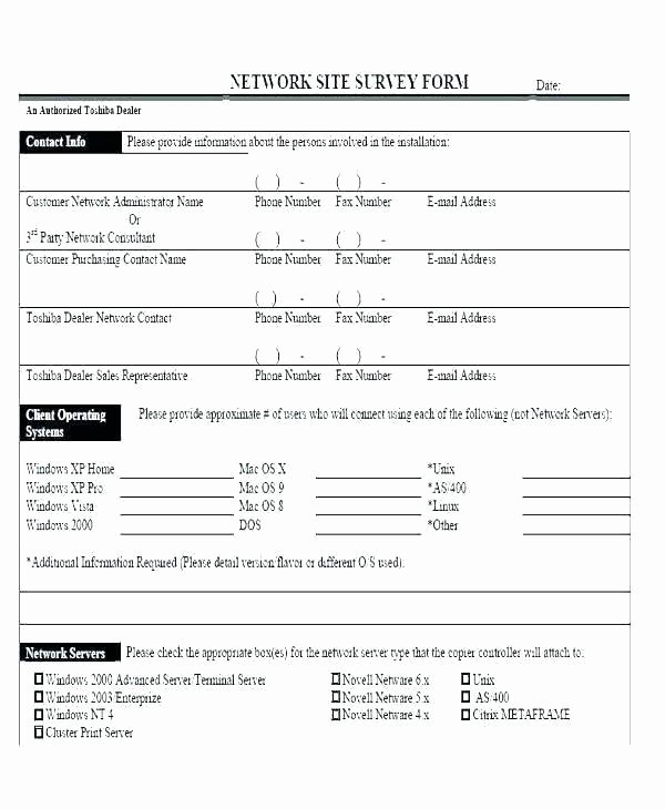 It Infrastructure Site Survey Template Best Of Site Survey Template