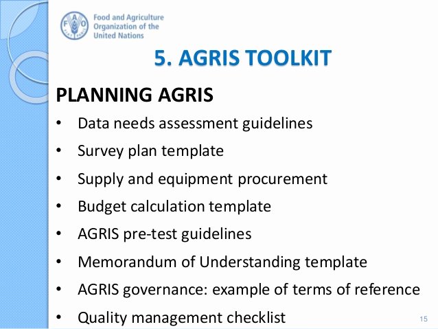 It Infrastructure Site Survey Template New Agricultural Integrated Survey Agris Rationale and