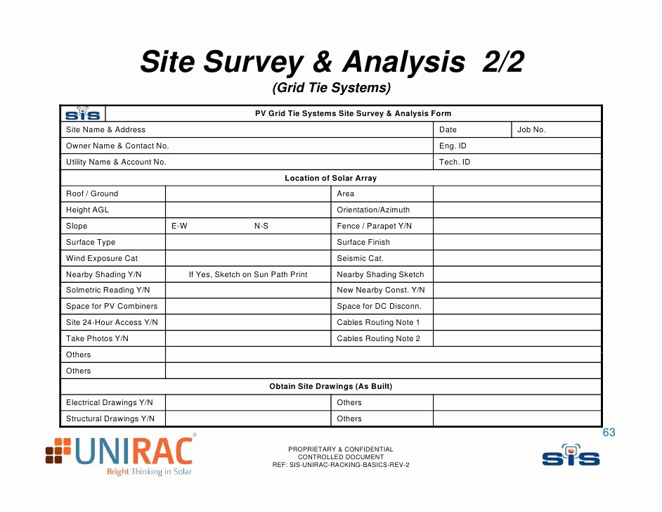 It Infrastructure Site Survey Template Unique Unirac Pv Racking Basics