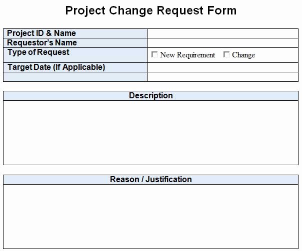 It Project Request form Template Beautiful Project Change Request Template Excel Word