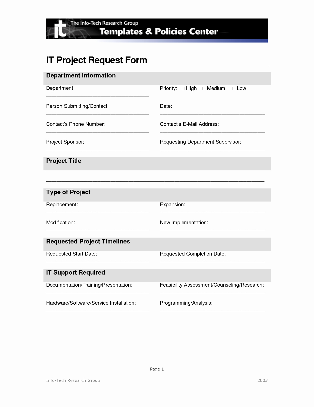It Project Request form Template Best Of Best S Of It Project Request form Template Project
