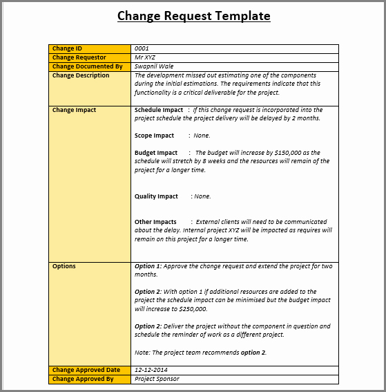 It Project Request form Template Inspirational 4 Change Management Templates Free Project Management