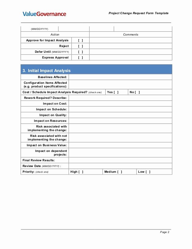 It Project Request form Template Luxury Pm002 03 Change Request form Template