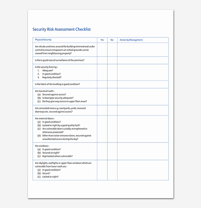 It Security Audit Checklist Template Awesome Security assessment Template 18 Word Excel &amp; Pdf format