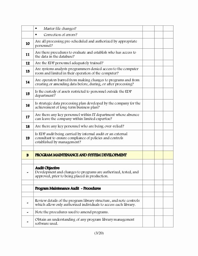 It Security Audit Checklist Template Beautiful Audit Checklist for Information Systems