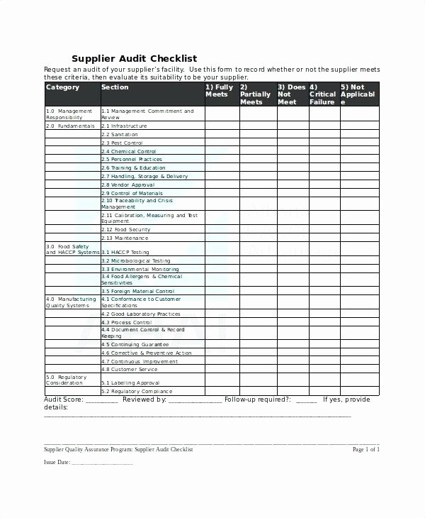 It Security Audit Checklist Template Fresh Environmental Audit Checklist Template