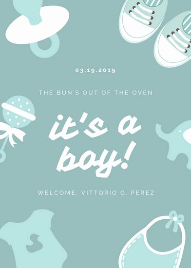 It&amp;#039;s A Boy Announcement Template New Customize 86 Birth Announcement Templates Online Canva