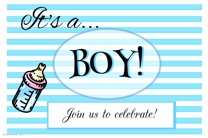 It&amp;#039;s A Boy Announcement Template New It S A Boy Baby Announcement Template