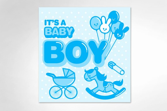 It&amp;#039;s A Boy Announcement Template Unique Baby Announcement Boy Template Illustrations On