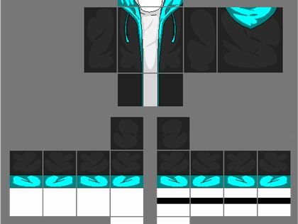 Jacket Template Roblox Best Of Black Jacket with Cyan Blue Hoo A Image by 2otaku4lyfe