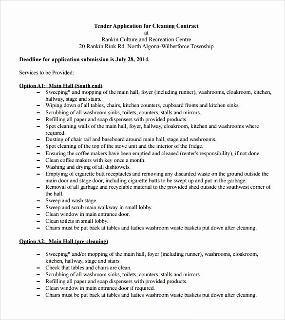 Janitorial Contract Template New 16 Cleaning Contract Templates Docs Word Pdf