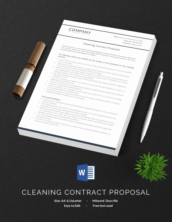 Janitorial Contract Template New Cleaning Contract Template 27 Word Pdf Documents