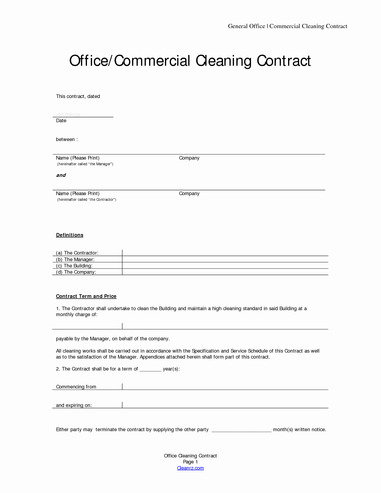 Janitorial Contracts Samples Unique Basic Service Contract Mughals