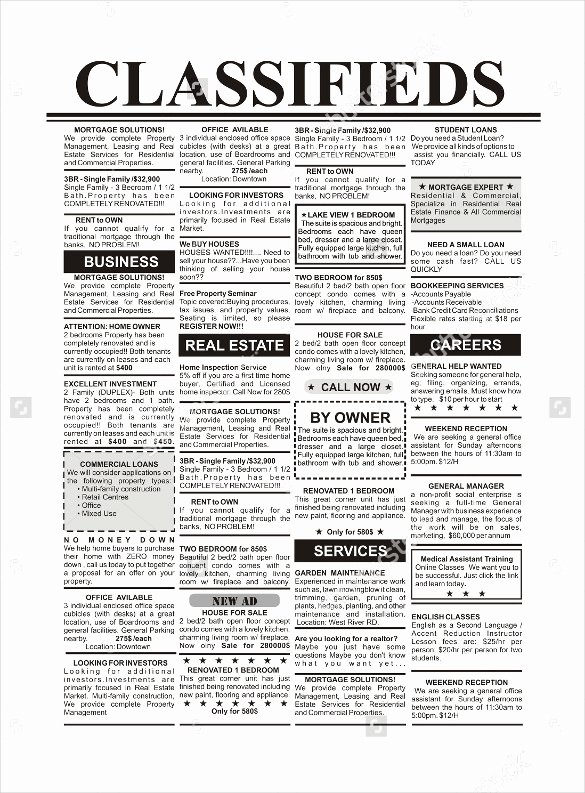 Job Advertisement Template Microsoft Word Awesome 15 Newspaper Ad Templates – Free Sample Example format