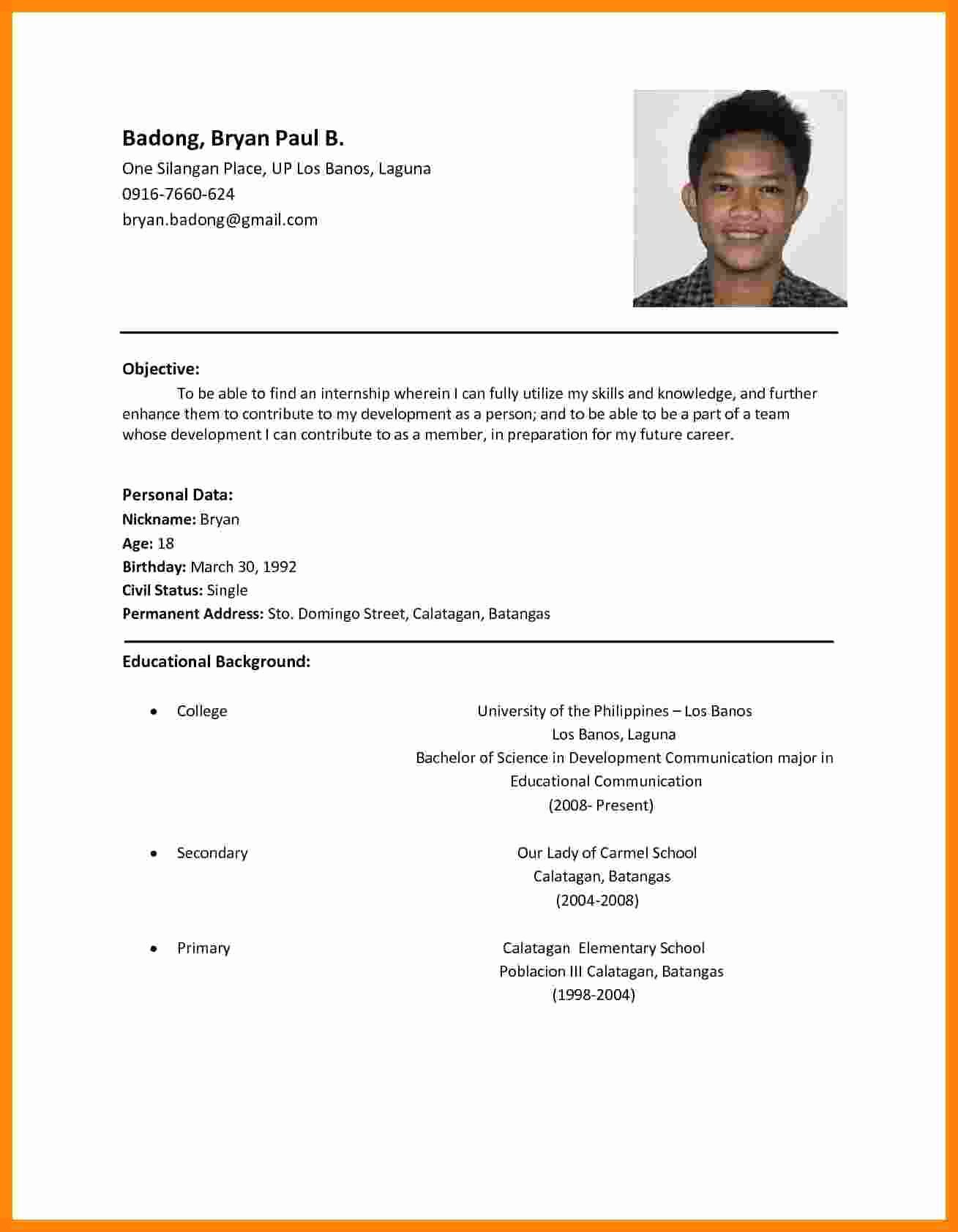 Job Application Sample Pdf Awesome 5 Cv Sample for Job Application Pdf