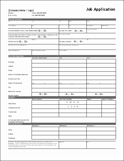 Job Application Sample Pdf Awesome Employment Application Template with References
