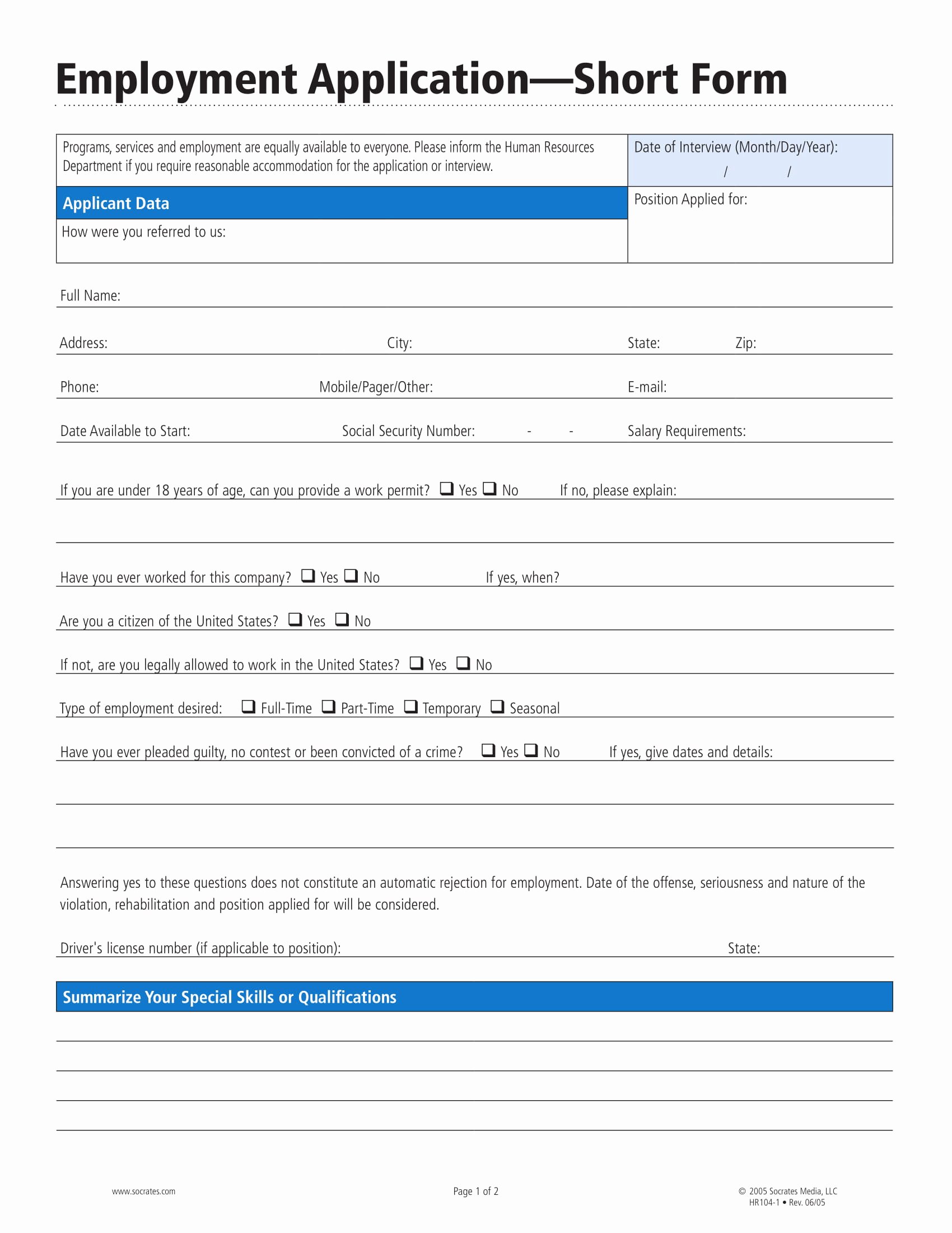 Job Application Sample Pdf Inspirational 9 Job Application form Examples Pdf