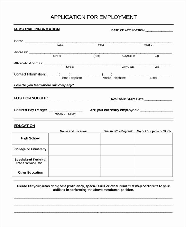 Job Application Sample Pdf Luxury 10 Sample Application forms