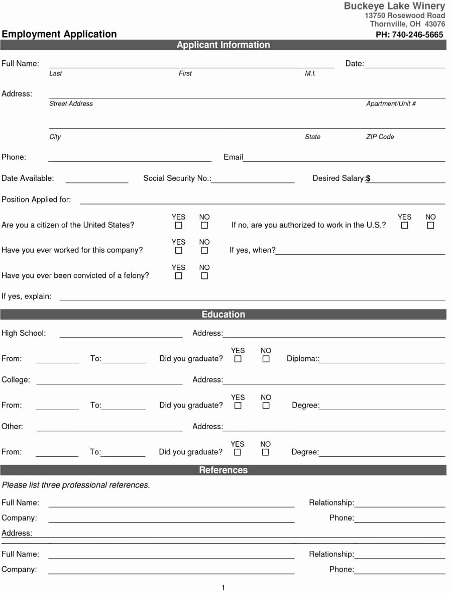 Job Applications Template Awesome 50 Free Employment Job Application form Templates
