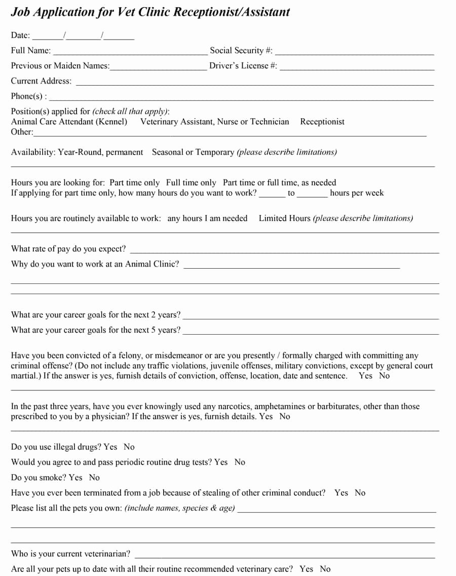 Job Applications Template Lovely 50 Free Employment Job Application form Templates