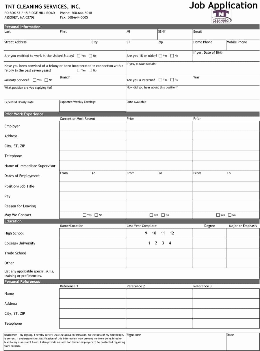 Job Applications Template Luxury 8 Free Standard Job Application form Template format