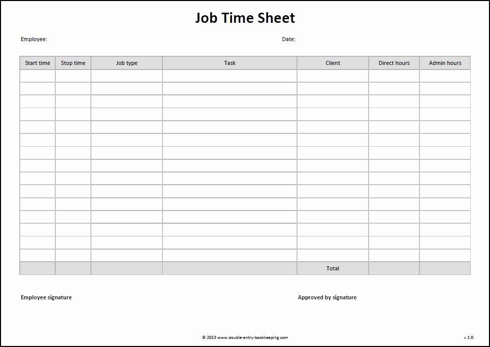 Job Cost Sheet Template Beautiful Job Time Sheet Template
