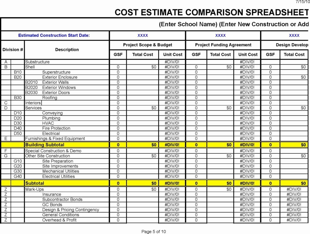 Job Cost Sheet Template Excel Unique Costing Spreadsheet Template Spreadsheet Templates for