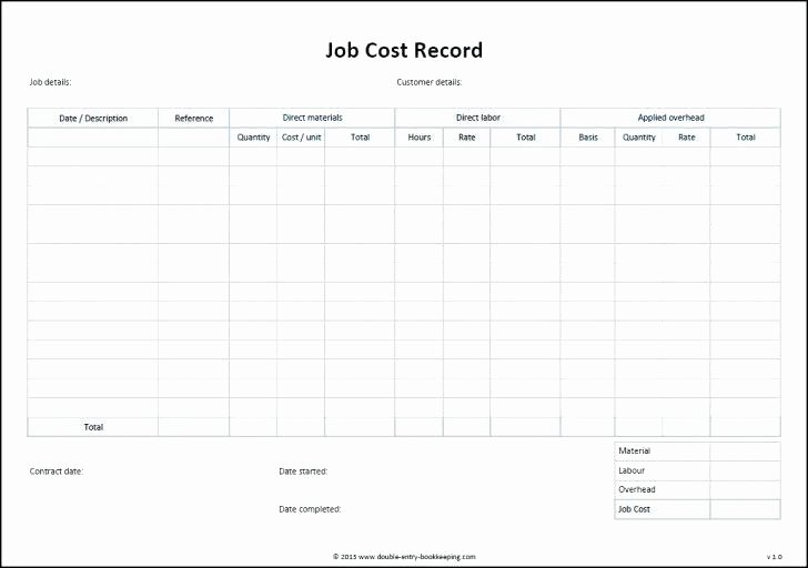 Job Cost Sheet Template Excel Unique Project Cost Sheet Template