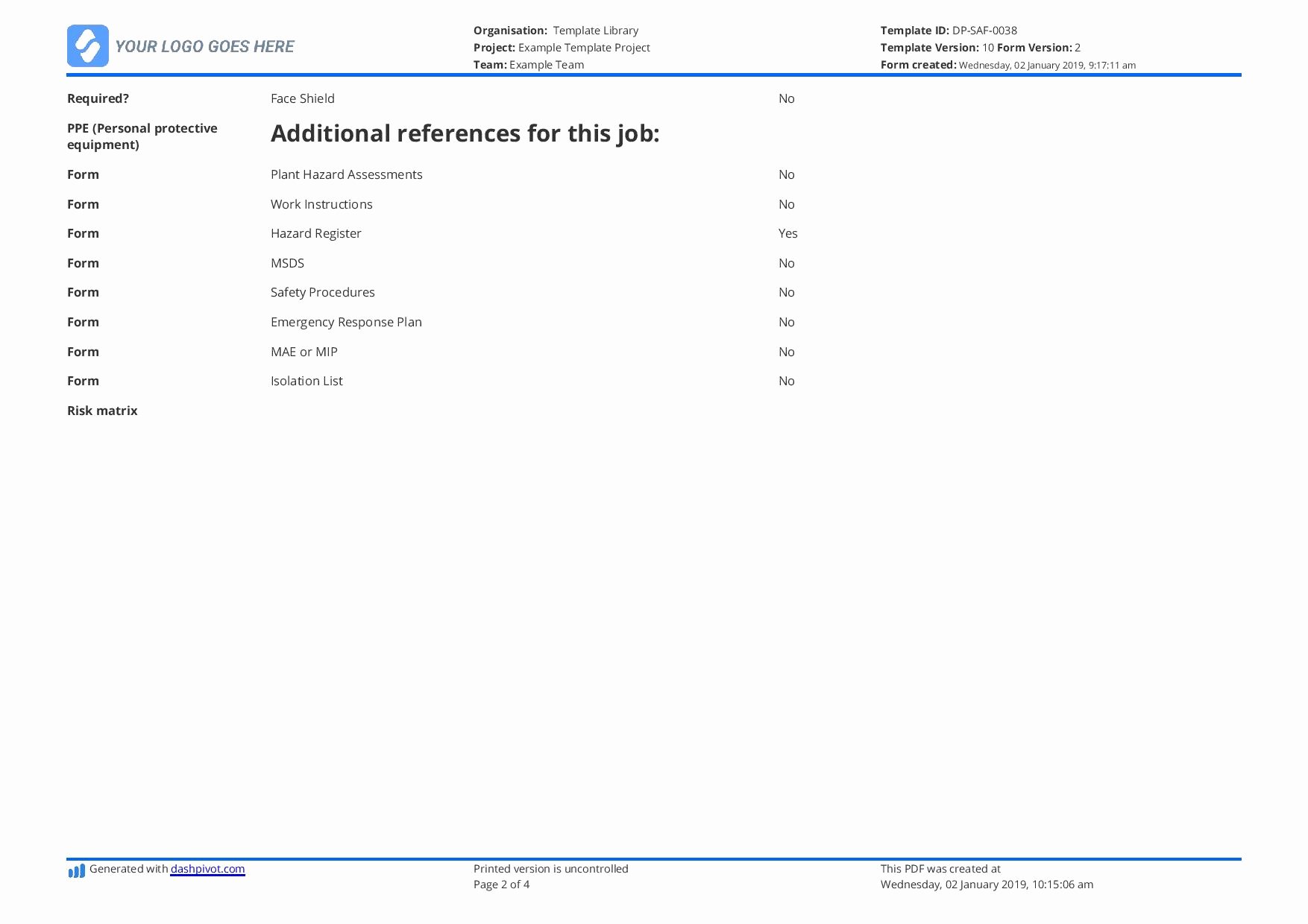 Job Hazard Analysis Template Excel Awesome Jsa Template Free and Editable Job Safety Analysis Template