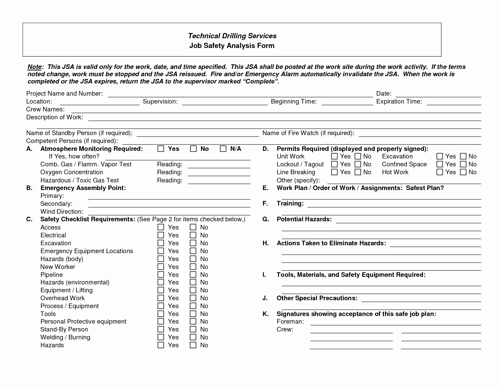 Job Hazard Analysis Template Excel Beautiful 13 Best Of Job Worksheet Template Job Safety