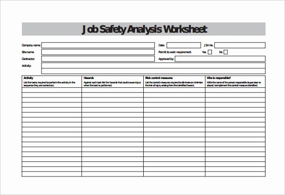 Job Hazard Analysis Template Excel New Blank Spreadsheet Template – 15 Free Word Excel Pdf