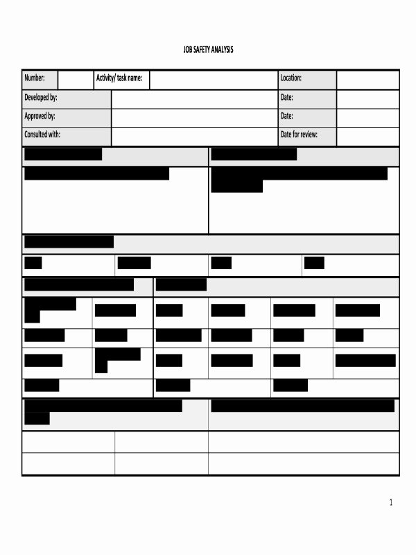 Job Hazard Analysis Template Excel Unique Hr Advance