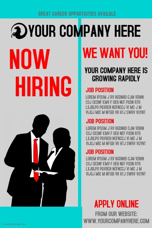 Job Posting Examples New Hiring Ad Template Poster Templates Postermywall Staffi