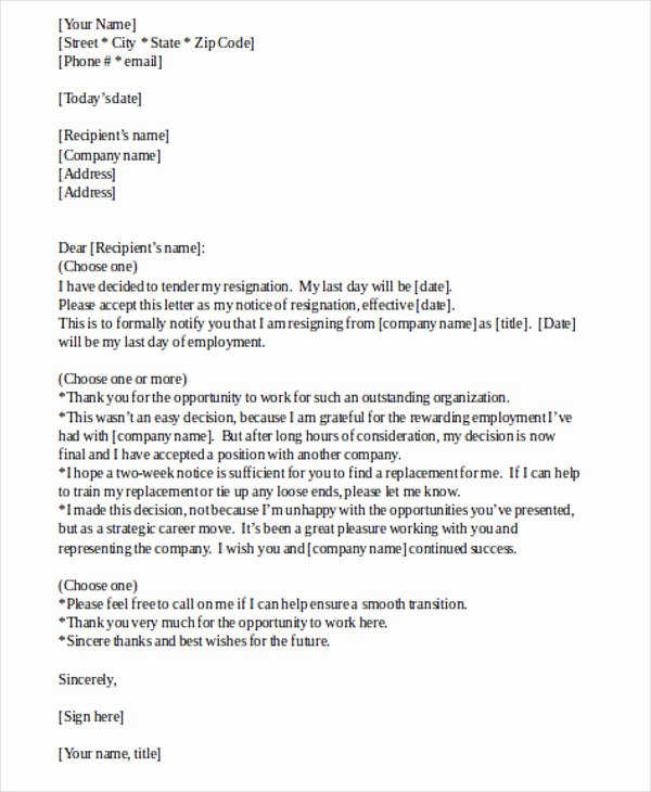 Job Transition Email Template Fresh 42 Resignation Letter Template In Doc