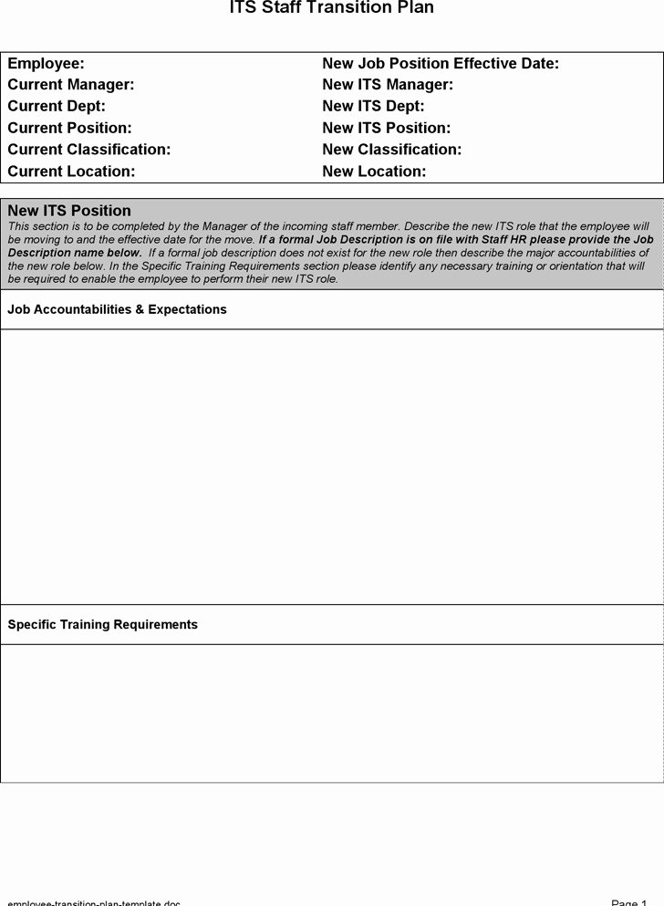 Job Transition Email Template Luxury 6 Transition Plan Template Free Download