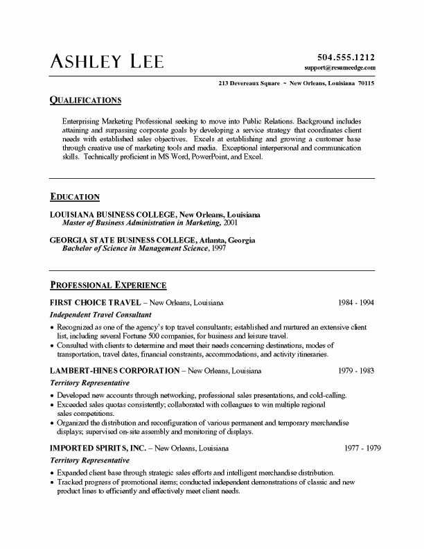 Job Transition Email Template Unique Public Relations Resume