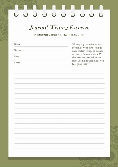 Journal Writing Template Luxury Green Journal Writing Prompt Worksheet Templates by Canva