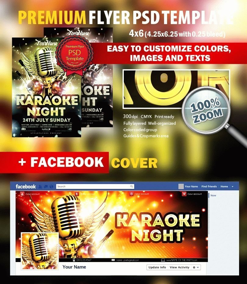 Karaoke Night Flyer Awesome Karaoke Night Psd Flyer Template 8852 Styleflyers