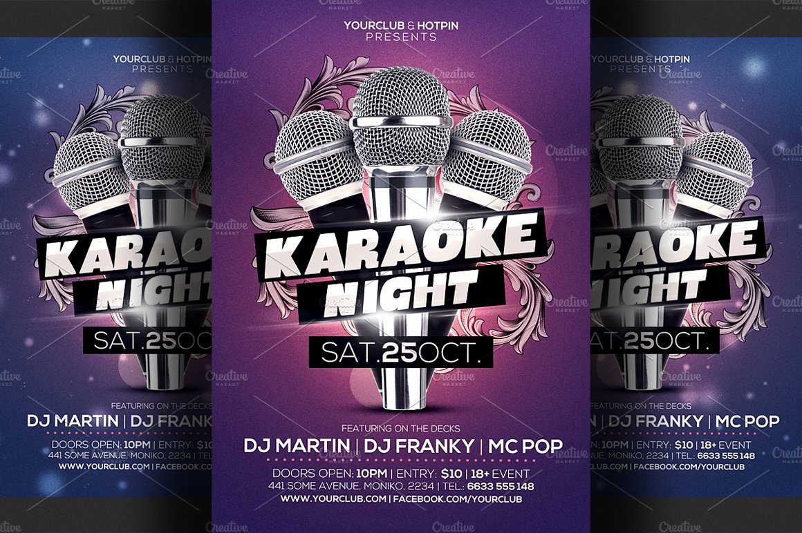 Karaoke Night Flyer Beautiful Karaoke Night Flyer Template 3 Flyer Templates