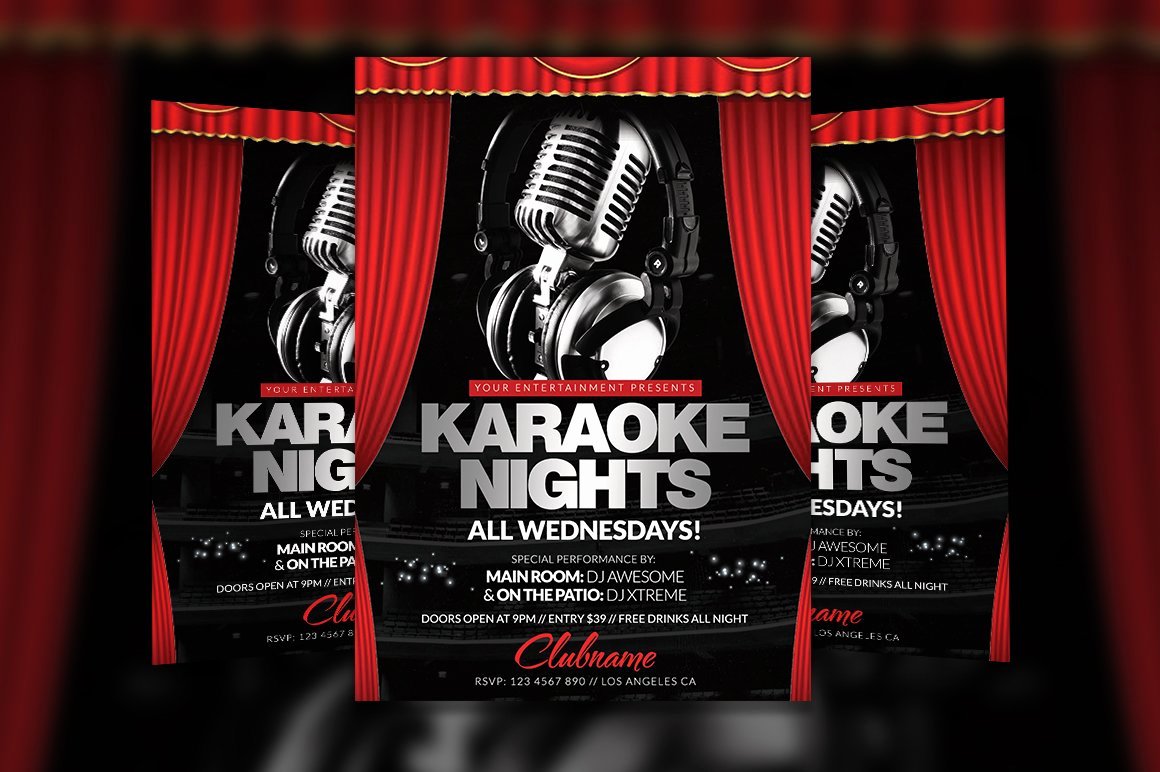 Karaoke Night Flyer Beautiful Karaoke Nights Flyer Template Flyer Templates Creative